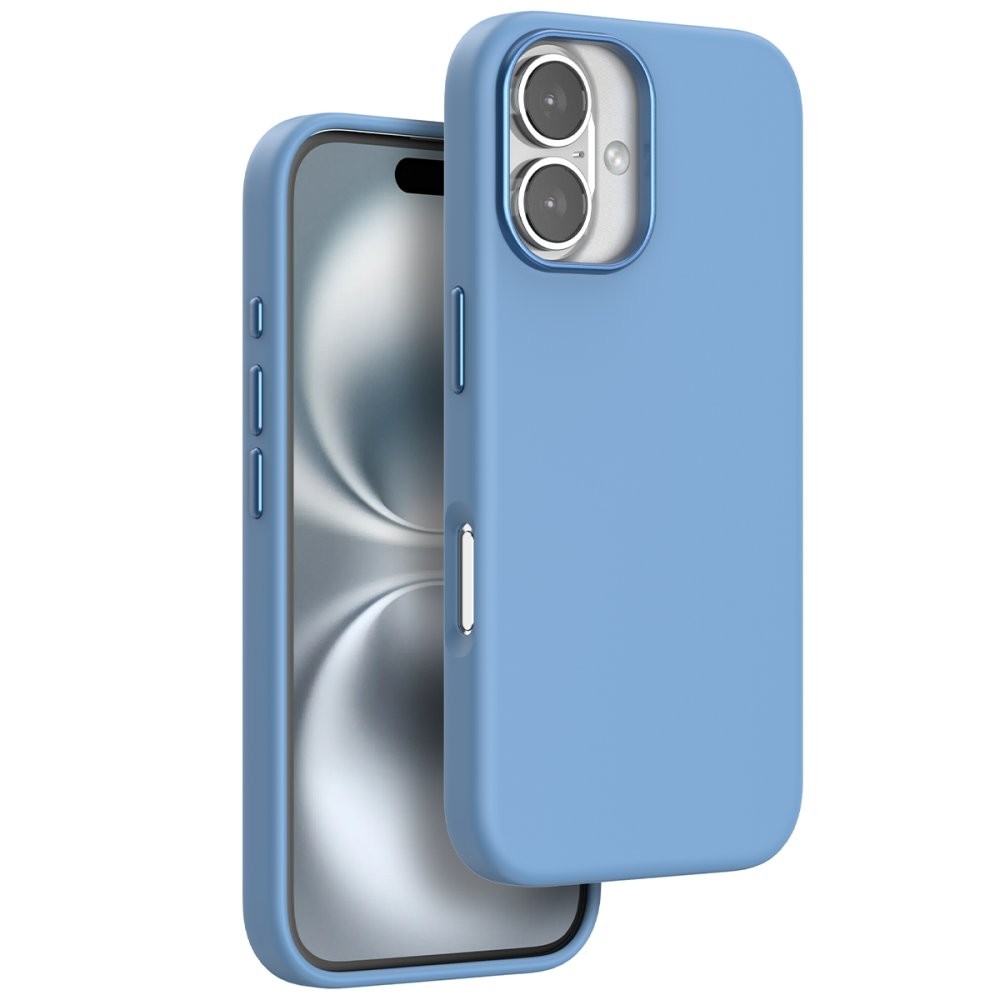 DamperGlass Premium Liquid Silikon MagCase - iPhone 16  - Mavi