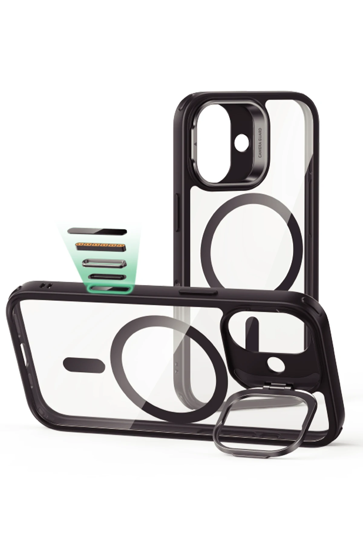 ESR Classic Hybrid Magsafe Standlı Kapak - iPhone 17 - Siyah