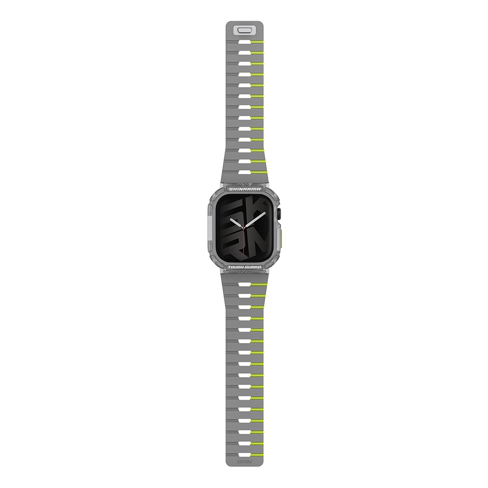 Apple Watch 10 46mm Skinarma Nightglow Atom TPU Kasa Koruyucu + Gemini Silikon Kordon