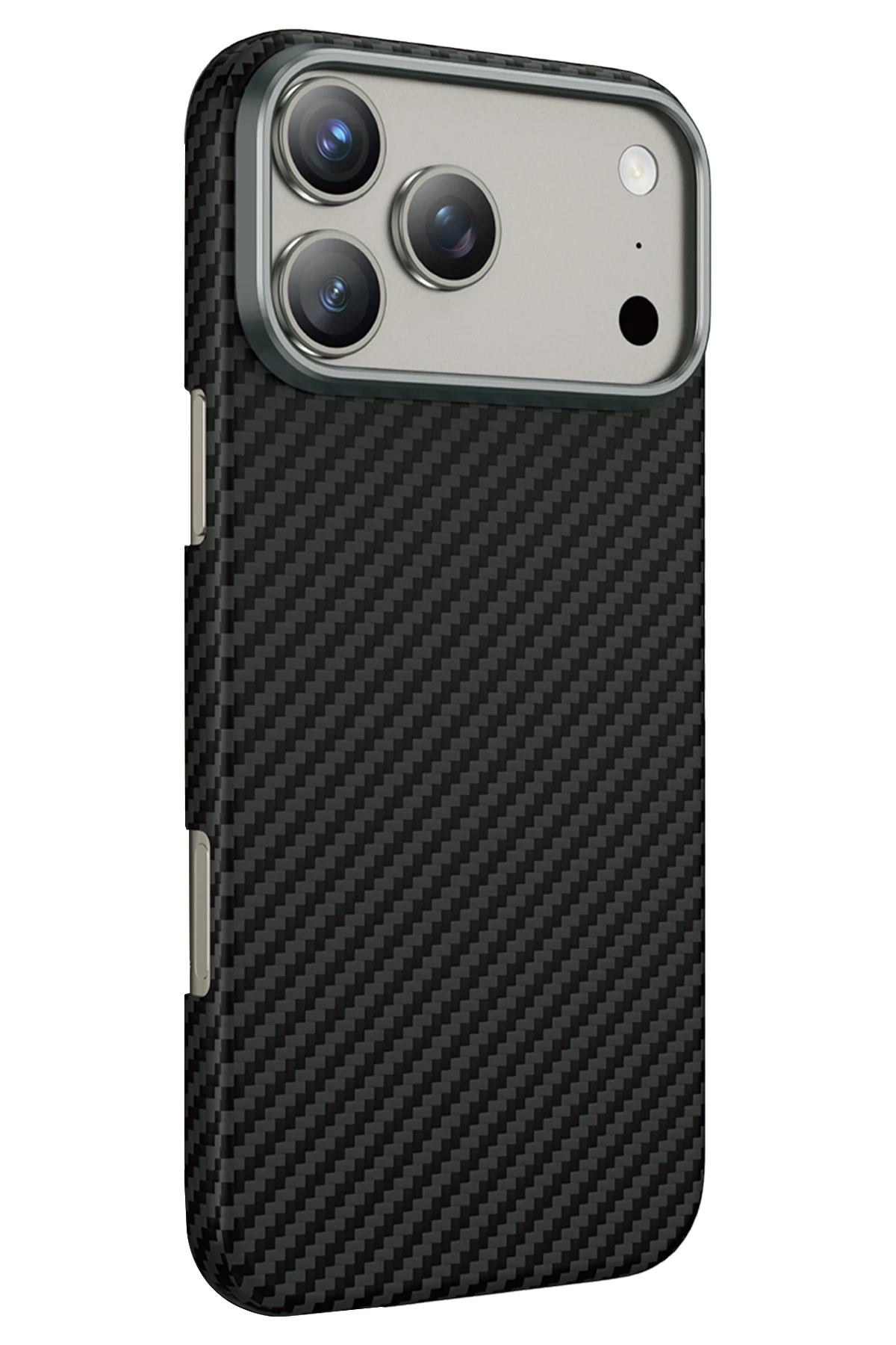 Keephone Kevlar 1500D Aramid Fiber Kılıf - iPhone 17 Pro - Siyah Karbon