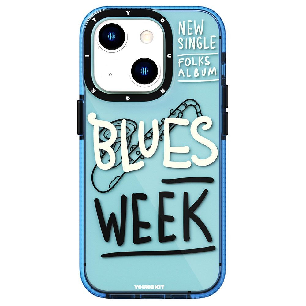 Apple iPhone 13 Kılıf Şeffaf Renkli Yazı Temalı Tasarım YoungKit Jazz Serisi Kapak