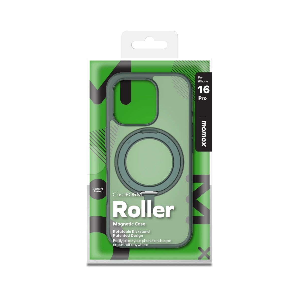 MOMAX Roller CaseForm Magnetic Case iPhone 16 Pro - Yeşil