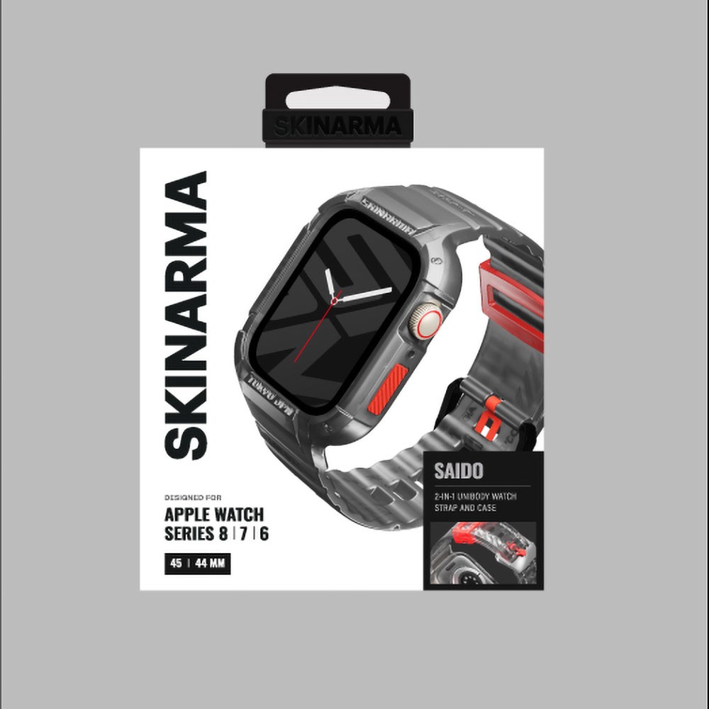 pple Watch 44/45mm SkinArma Saido Sert PC Kasa Koruyuculu Silikon Kordon