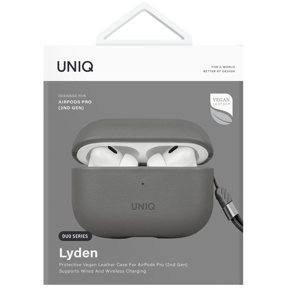 Uniq Airpods Pro 2 (2.nesil) Lyden DS Deri Kılıf  - Siyah