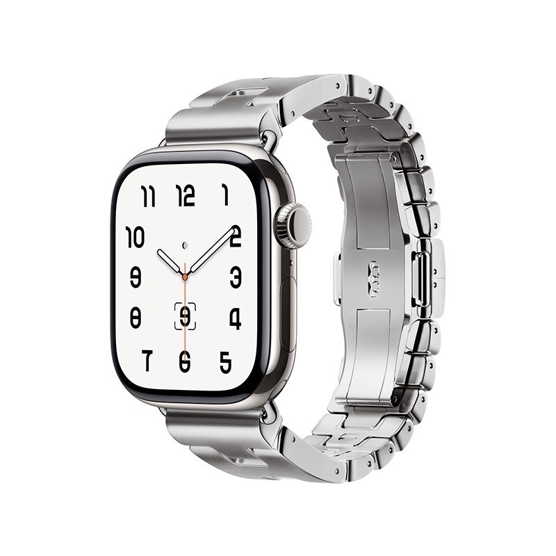 Apple Watch 44/45/46/49mm SW Metal Kordon Strap Kayış - Gümüş