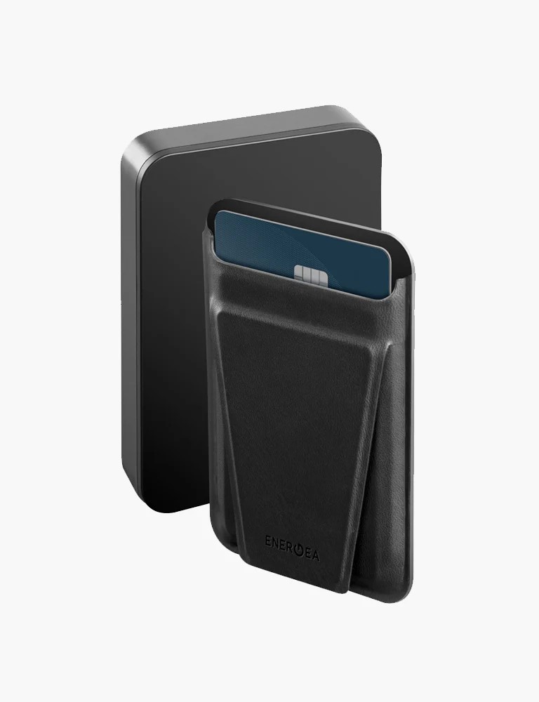 Energea MagWallet Card 10K 10.000 mAh 20W Type-C ve 15W Kablosuz Şarj Çıkışlı Ekstra Stand Özellikli Magsafe Kartlıklı PD Hızlı Şarj Magsafe Powerbank 