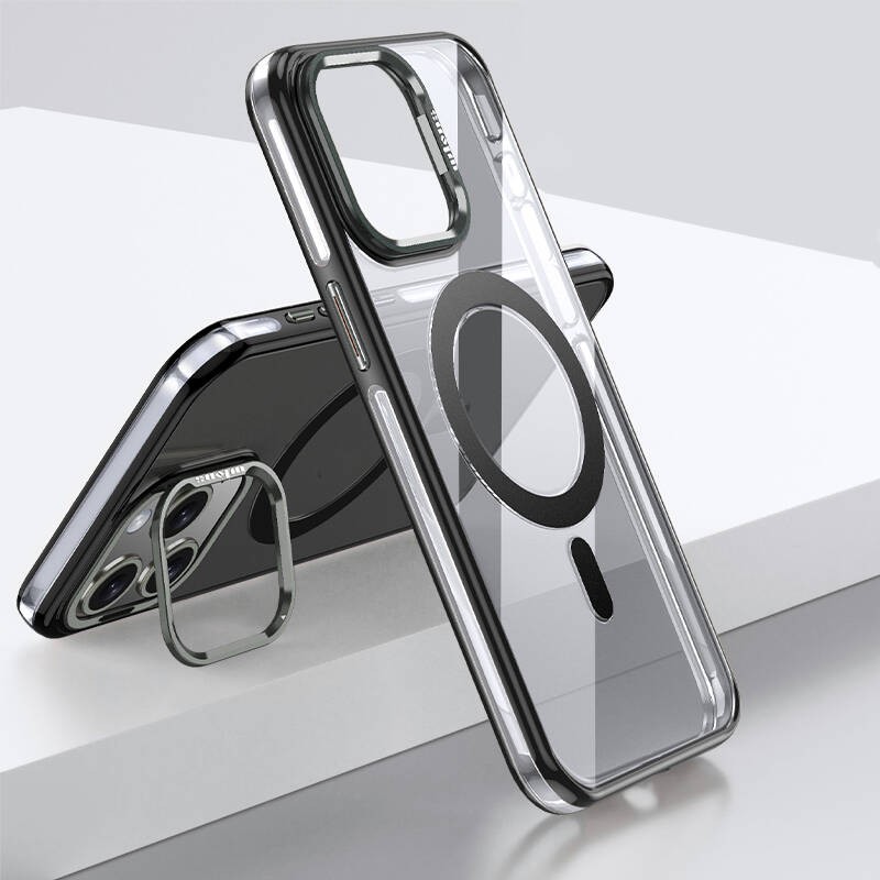 DamperGlass Air Serisi Sararmaz Standlı Magsafe Kılıf for iPhone 15 Pro Max