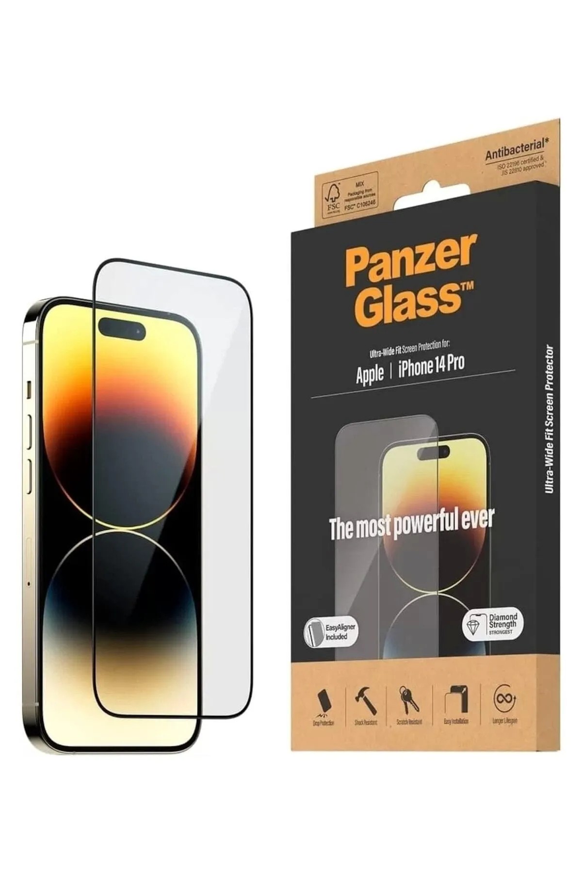 PanzerGlass iPhone 14 Pro UWF Antibakteriyel Ekran Koruyucu