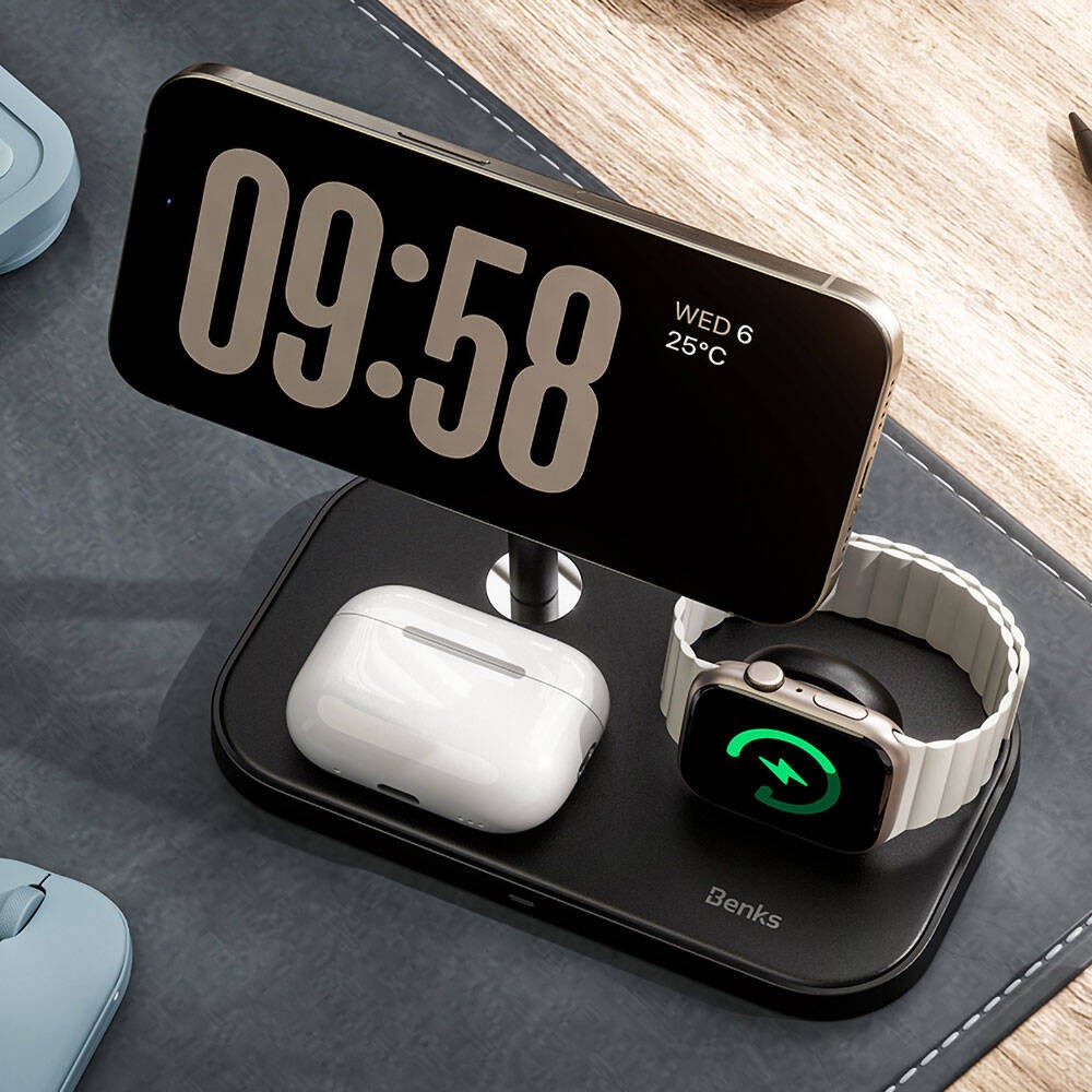 Benks 15w Magsafe Şarj İstasyonu 3-in-1 