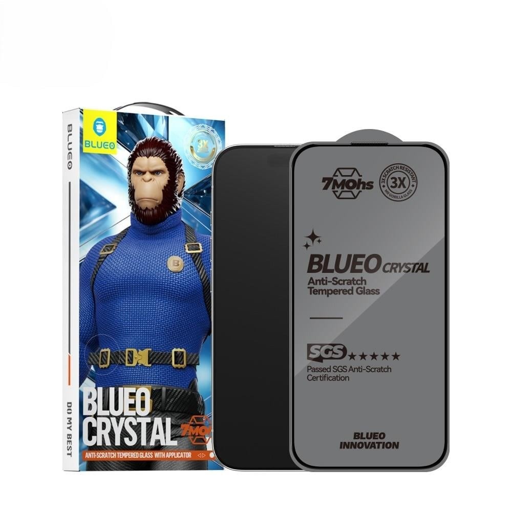 Blueo iPhone 16 Pro Crystal Anti-Scratch Çizilme&Darbe Dayanımlı Uygulama Aparat Cam Ekran Koruyucu