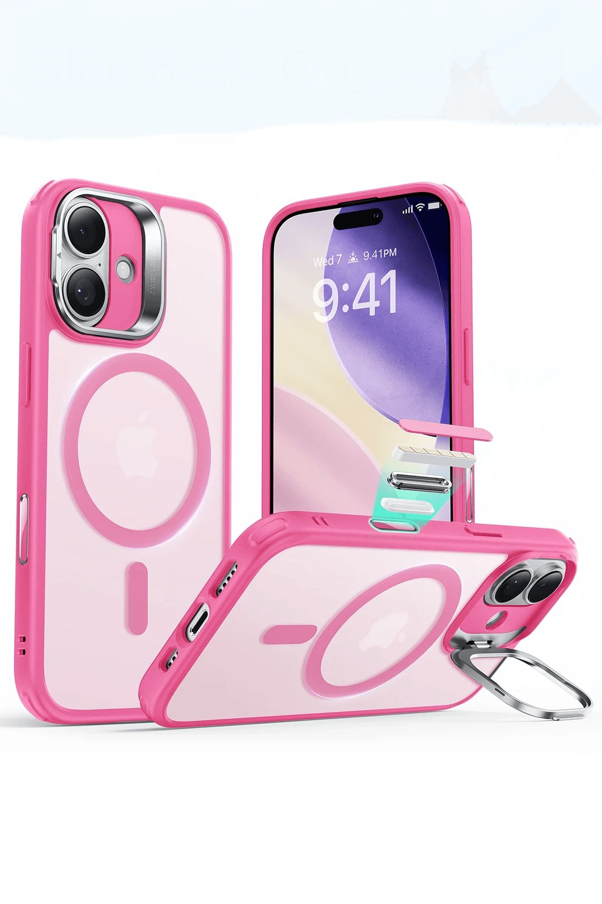 ESR Classic Hybrid Matte Magsafe Standlı Kapak - iPhone 17 - Pembe
