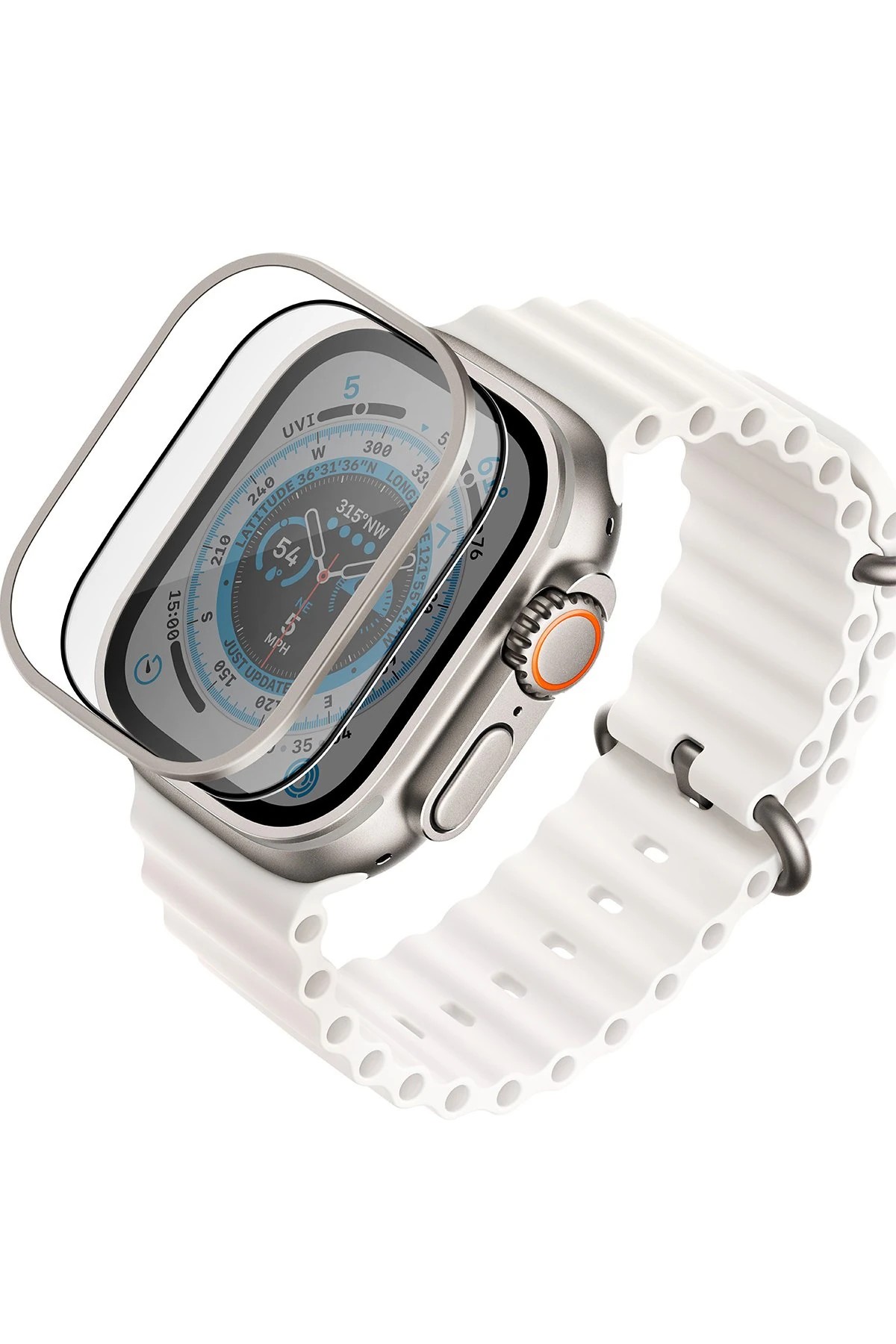UNIQ Watch Ultra 49 mm Optix Duo Pro Anti Reflective Camlı Çelik Kasa Koruyucu 