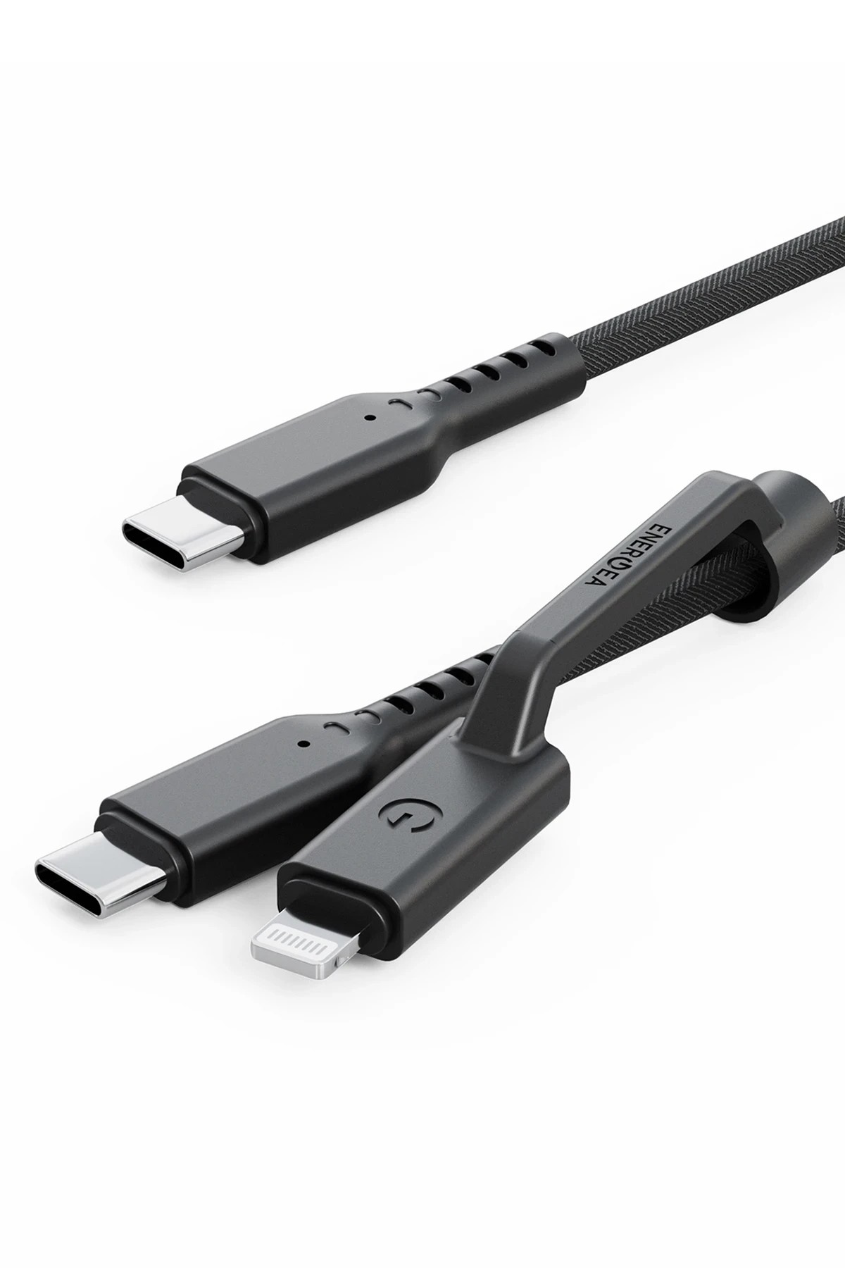 Energea Flow Duo 2in1 1.5M 240W Type-C to Type-C ve Lightning PD Hızlı Şarj Kablo