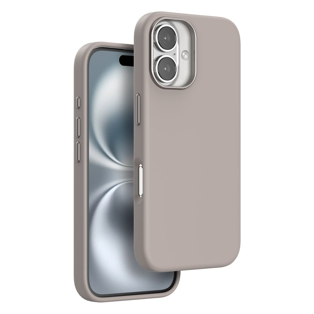 DamperGlass Premium Liquid Silikon MagCase - iPhone 16  - Titanyum Gri