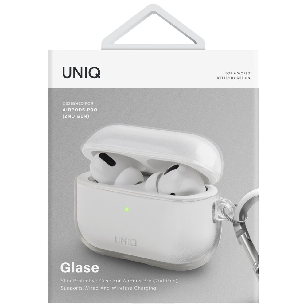 Uniq Airpods Pro 2 (2.nesil) Glase Silikon Kılıf - Şeffaf