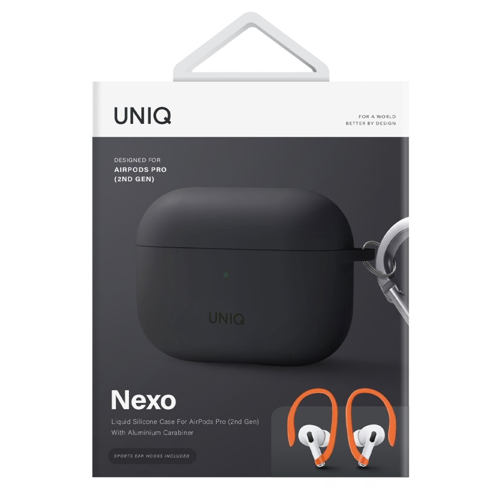 Uniq Airpods Pro 2 (2.nesil) Nexo Silikon Kılıf - Siyah