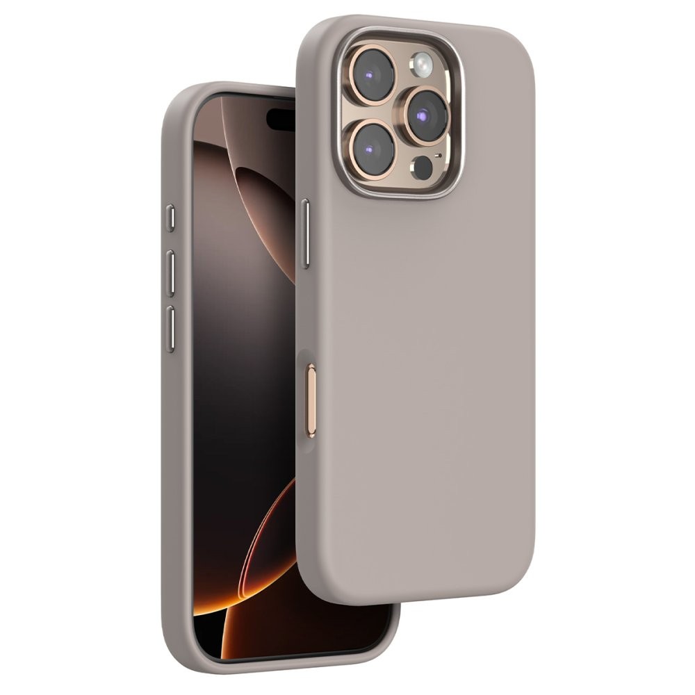 DamperGlass Premium Liquid Silikon MagCase - iPhone 16 Pro  - Titanyum Gri