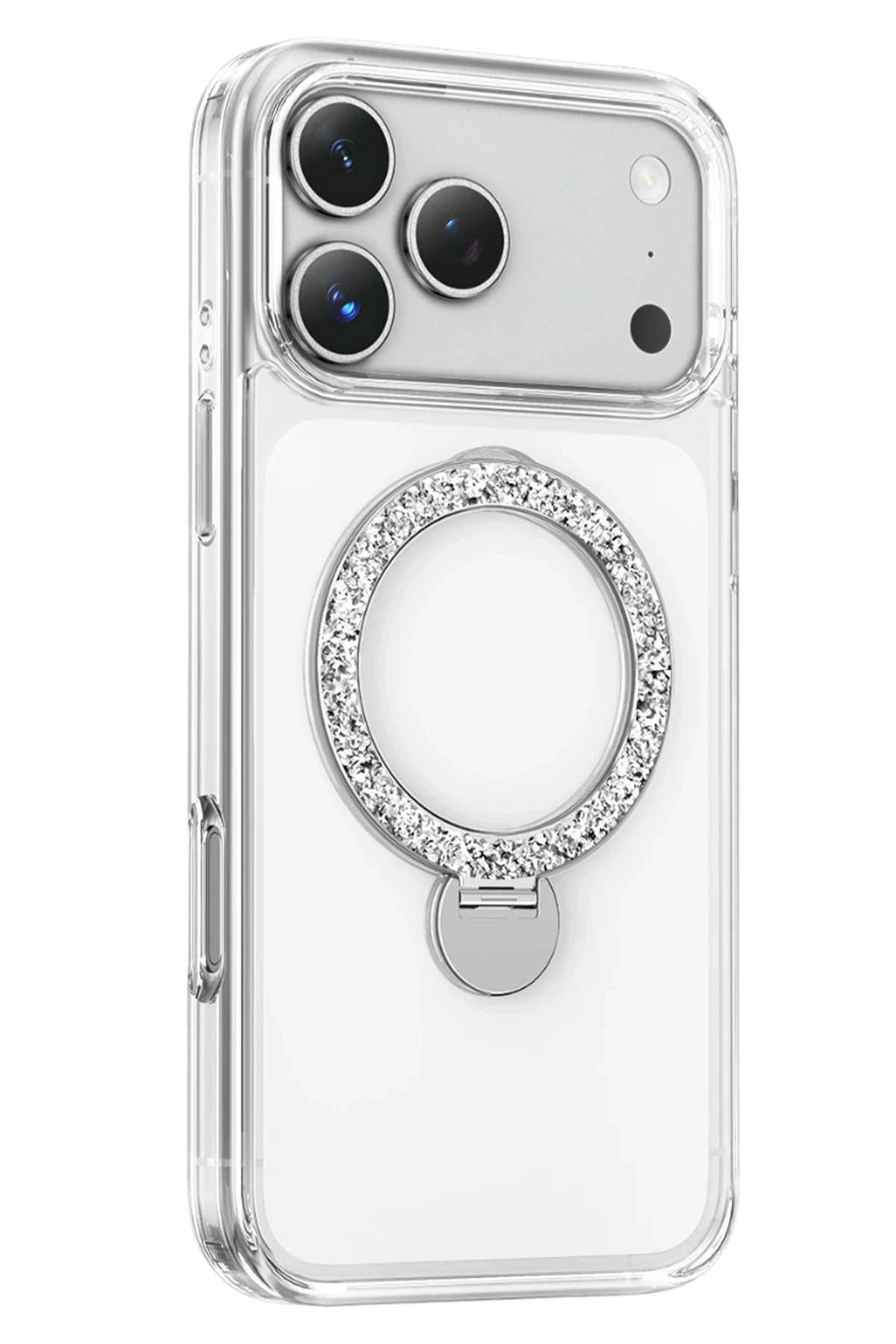 Keephone Crystal Taşlı 360 Magsafe Standlı Kapak - iPhone 17 Pro