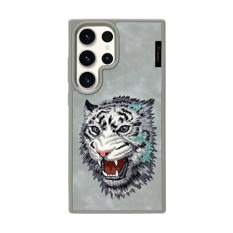 Nimmy Samsung S24 Uyumlu Tiger Series Gri Telefon Kılıfı