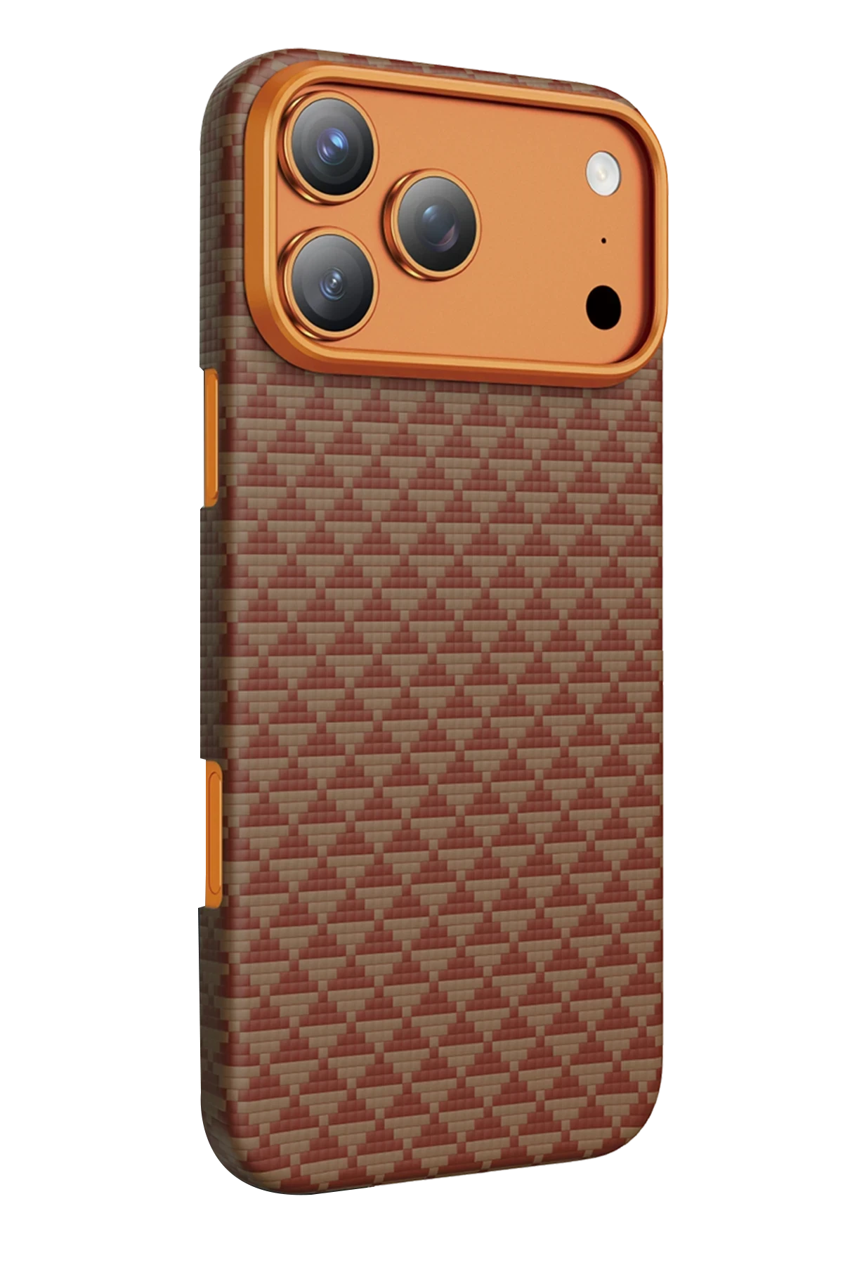 Keephone Kevlar 1500D Aramid Fiber Kılıf - iPhone 17 Pro - Turuncu Monogram