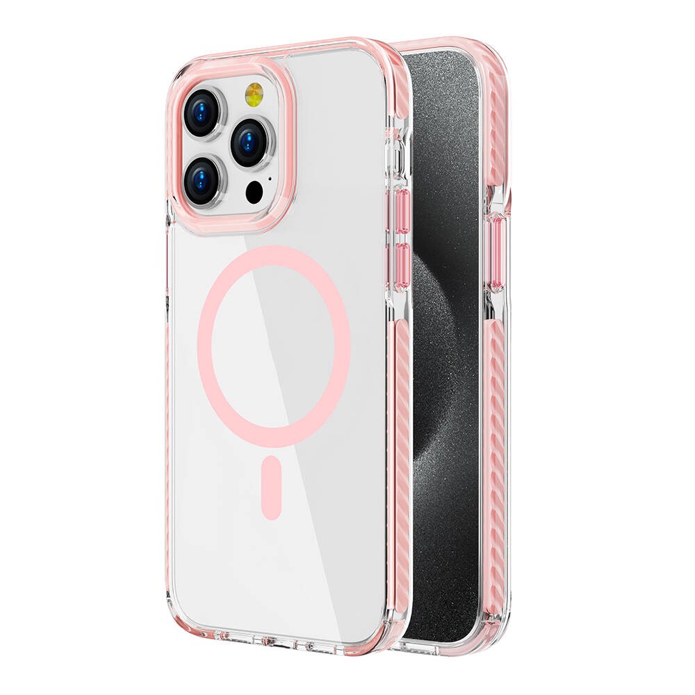Apple iPhone 14 Pro Max Kılıf Magsafe Şarj Özellikli Airbagli DamperGlass Philis Kapak - Pembe