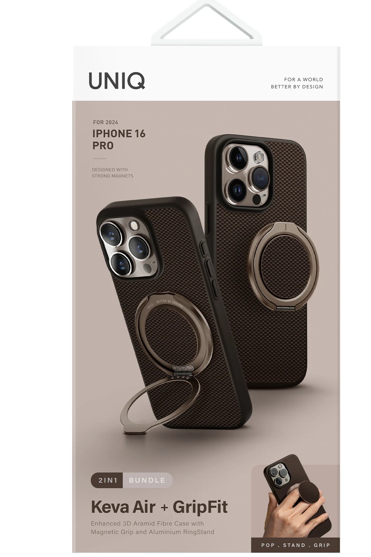 Uniq iPhone 16 Pro Max Keva Air Magsafe Gripfit Premium Kılıf - Kahverengi