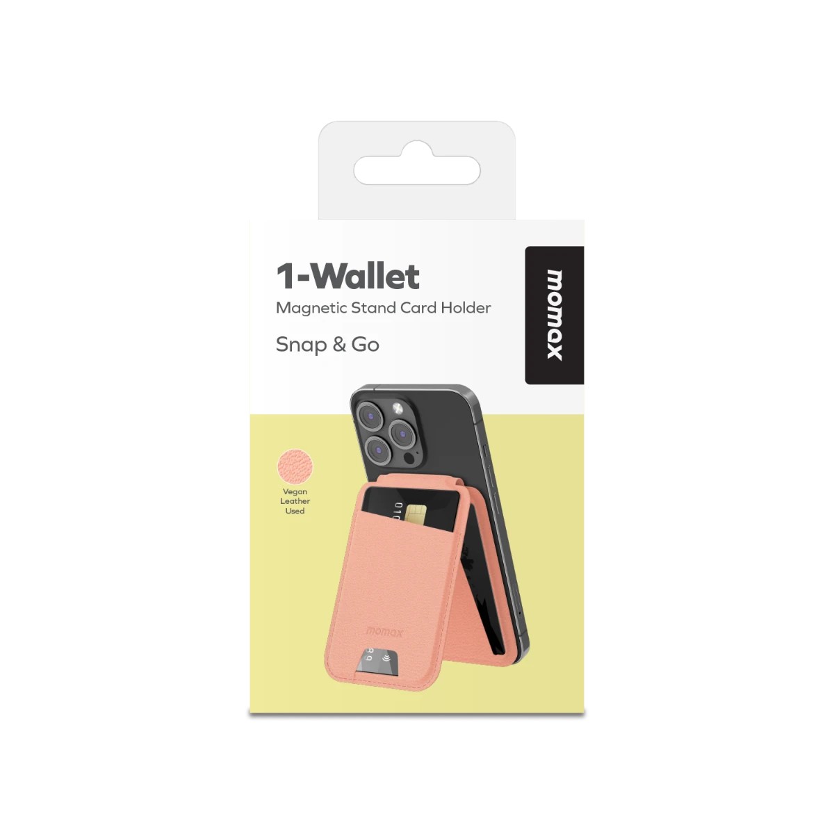 MOMAX Wallet Magnetic stand card holder Magsafe Kartlık - Pembe 