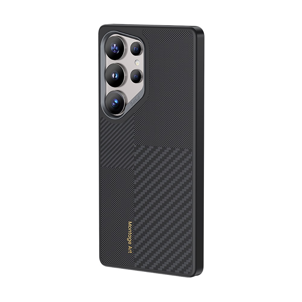 Galaxy S25 Ultra Kılıf Magsafe Şarj Özellikli Karbon Fiber Benks Montage Hybrid ArmorPro Kevlar Kapak