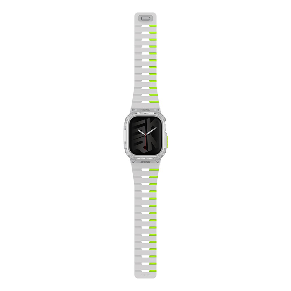 Apple Watch 10 42mm Skinarma Nightglow Atom TPU Kasa Koruyucu + Gemini Silikon Kordon
