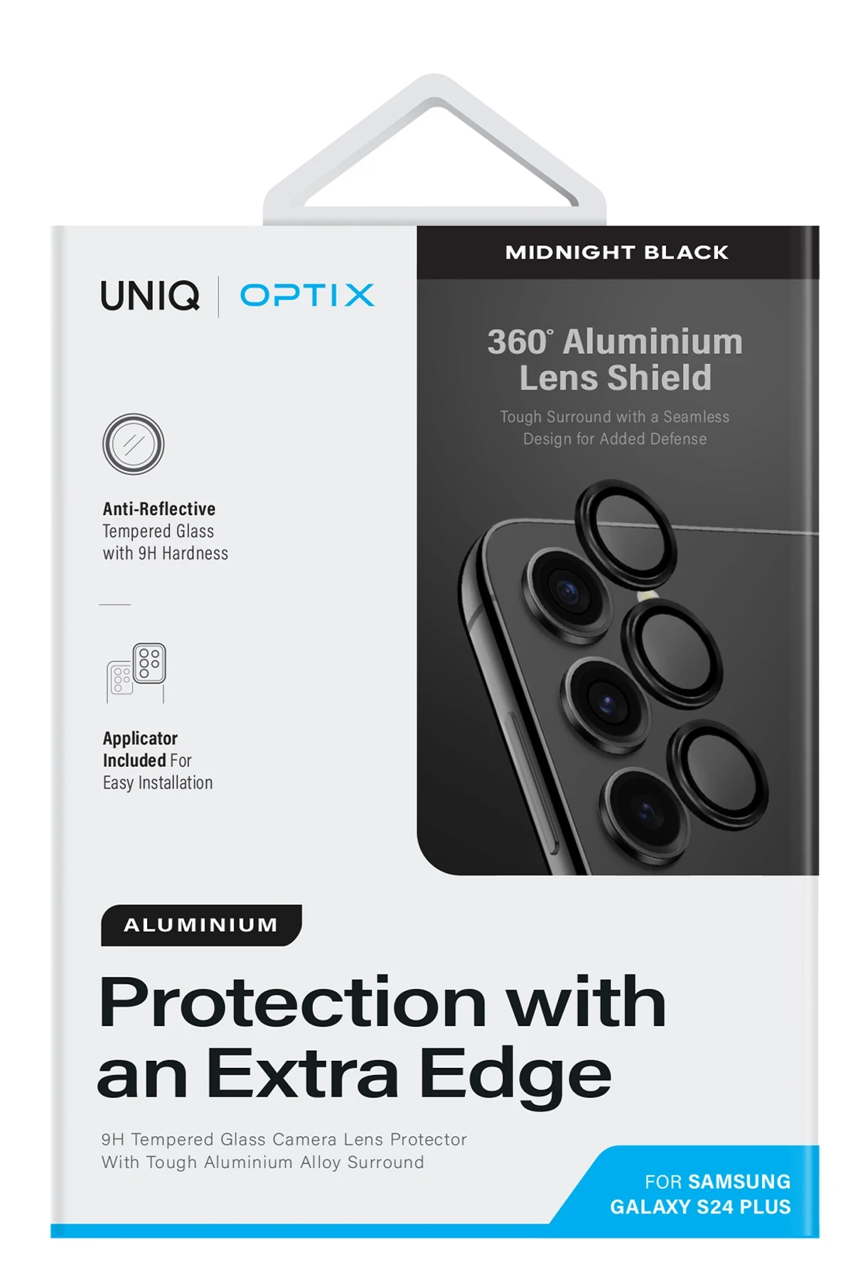Uniq Samsung Galaxy S24 Plus Optix Alüminyum Kamera Lens Koruyucu - Siyah