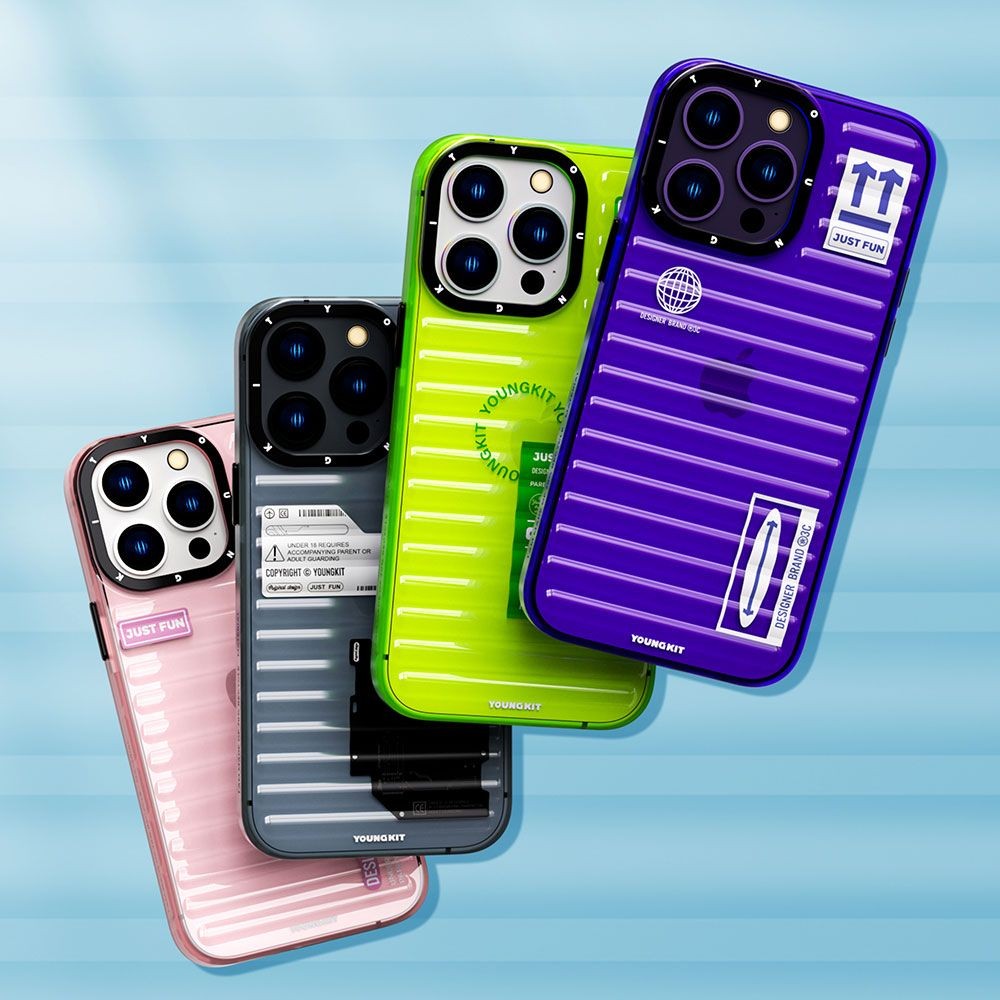 Apple iPhone 14 Pro Max Kılıf Şeffaf Renkli Tasarım YoungKit Fluorite Serisi Kapak