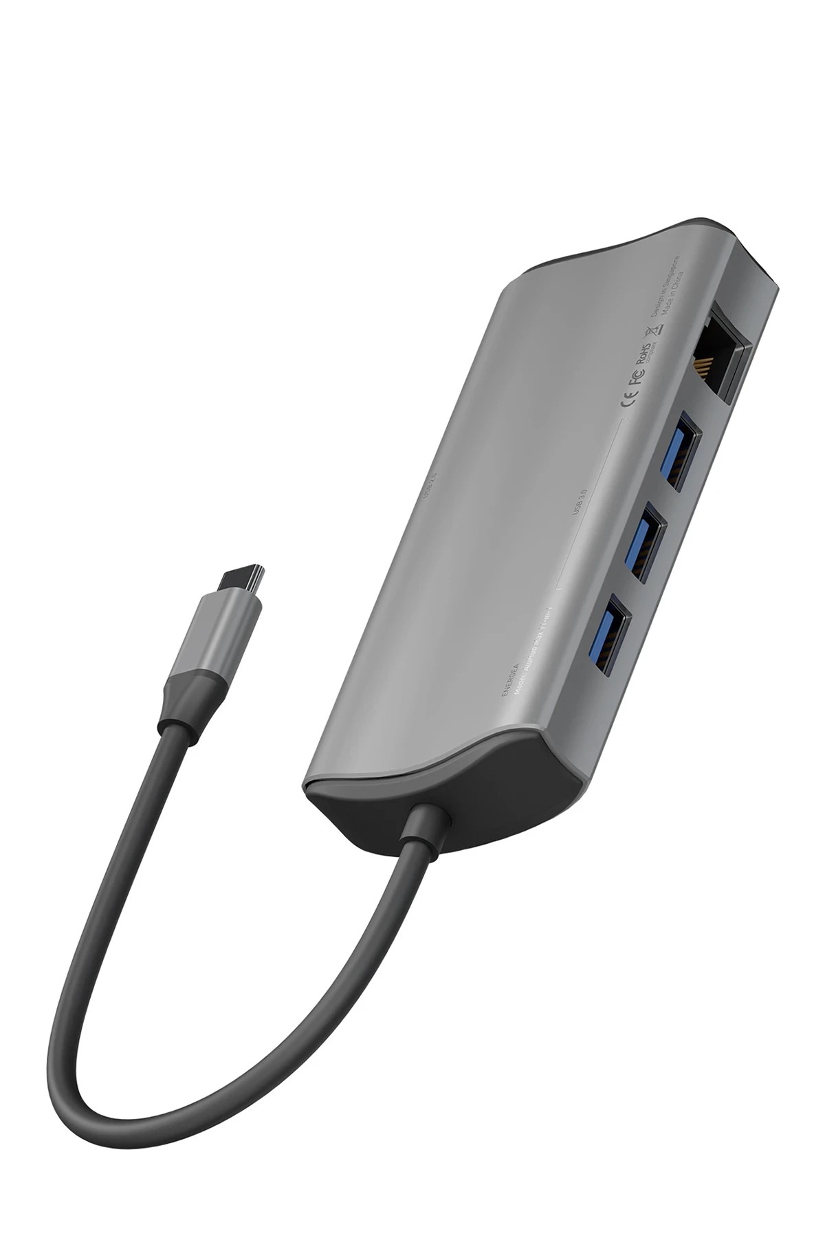 Energea AluHub Max 100W Type-C PD Şarj Destekli 11in1 4K Hub Dönüştürücü