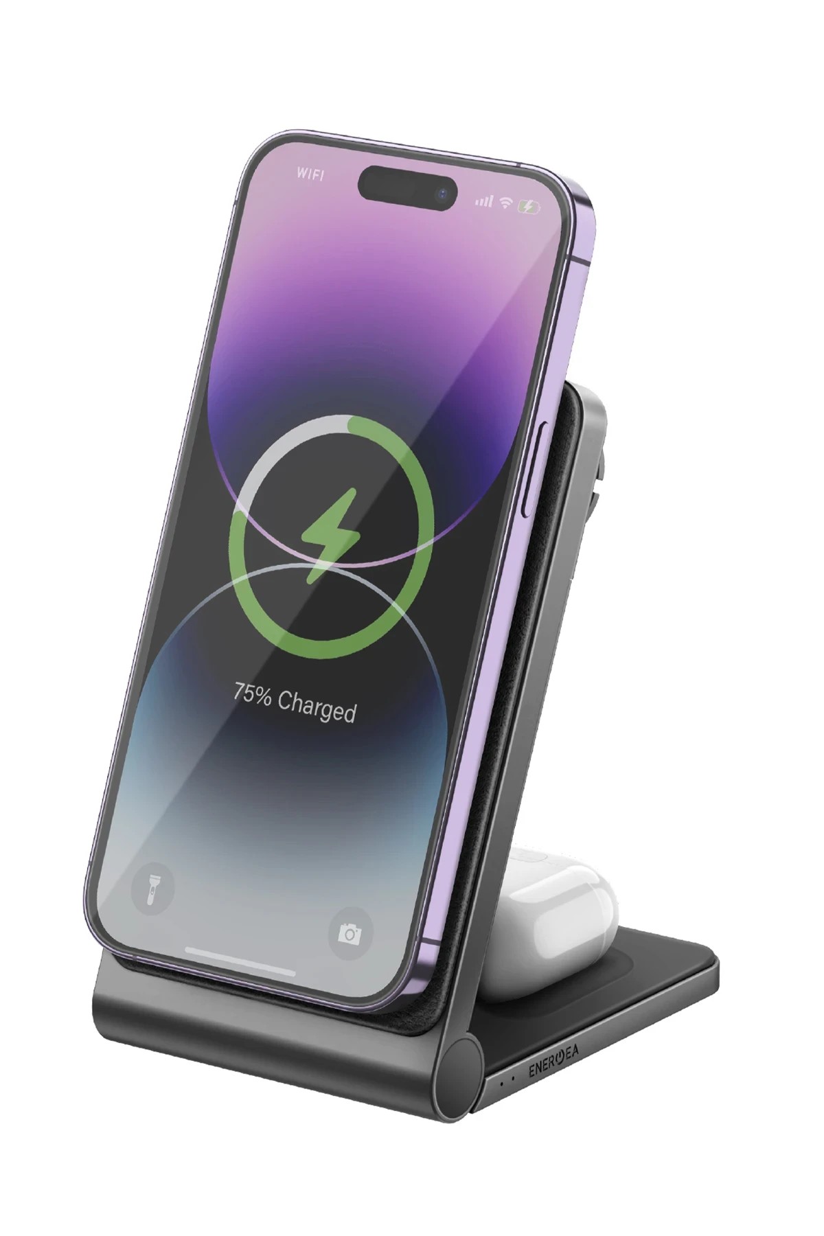 Energea MagTrio 3in1 Katlanabilir 15W Telefon Saat Airpods Masaüstü Hızlı Şarj Standı