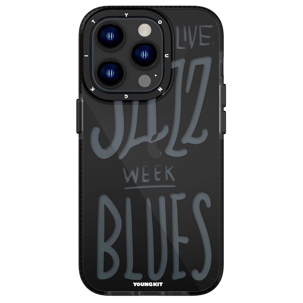Apple iPhone 14 Pro Max Kılıf Şeffaf Renkli Yazı Temalı Tasarım YoungKit Jazz Serisi Kapak
