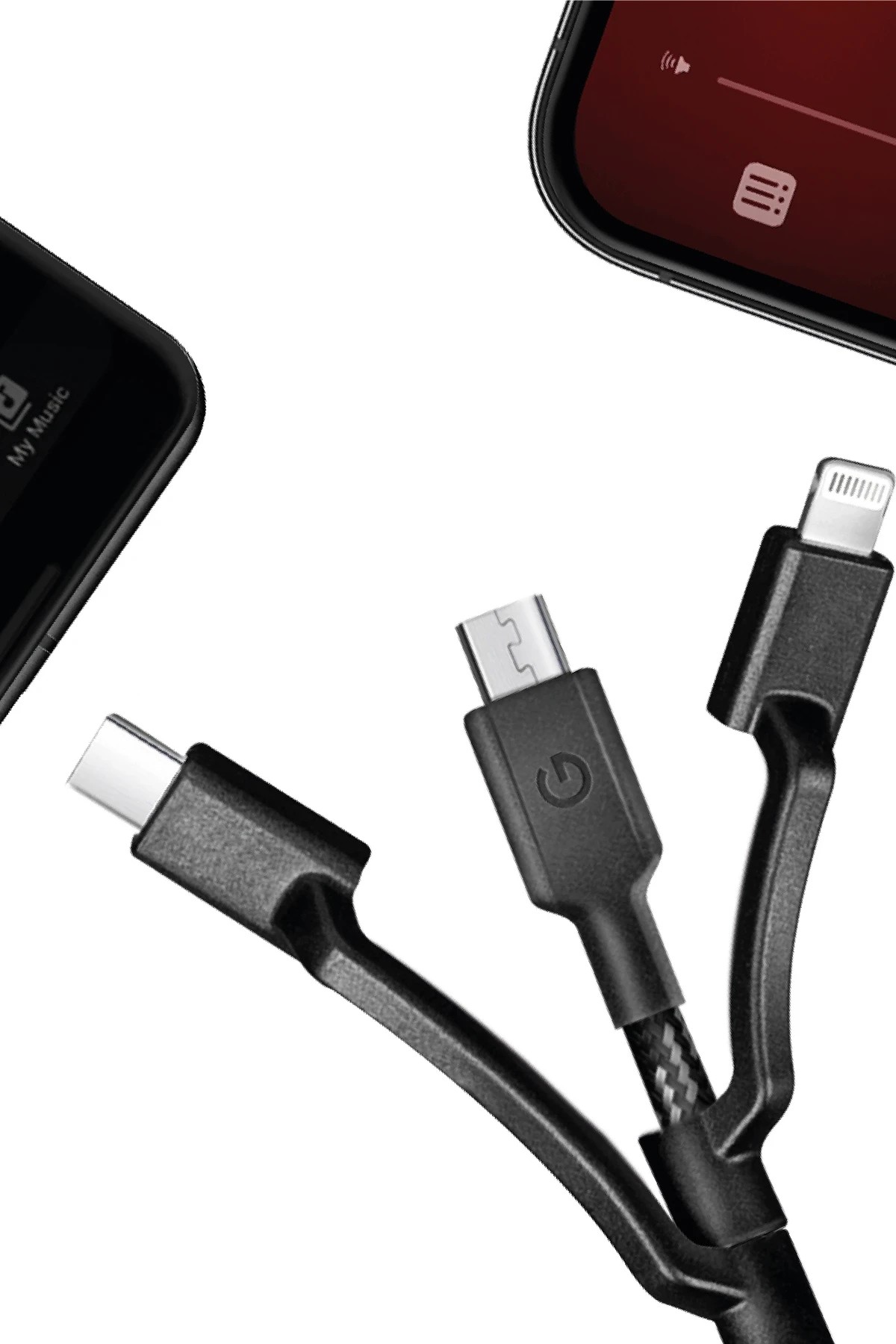 Energea C89 NyloFlex 3in1 1.5M 3A USB to Type-C / Lightning / Micro Hızlı Şarj Kablo 