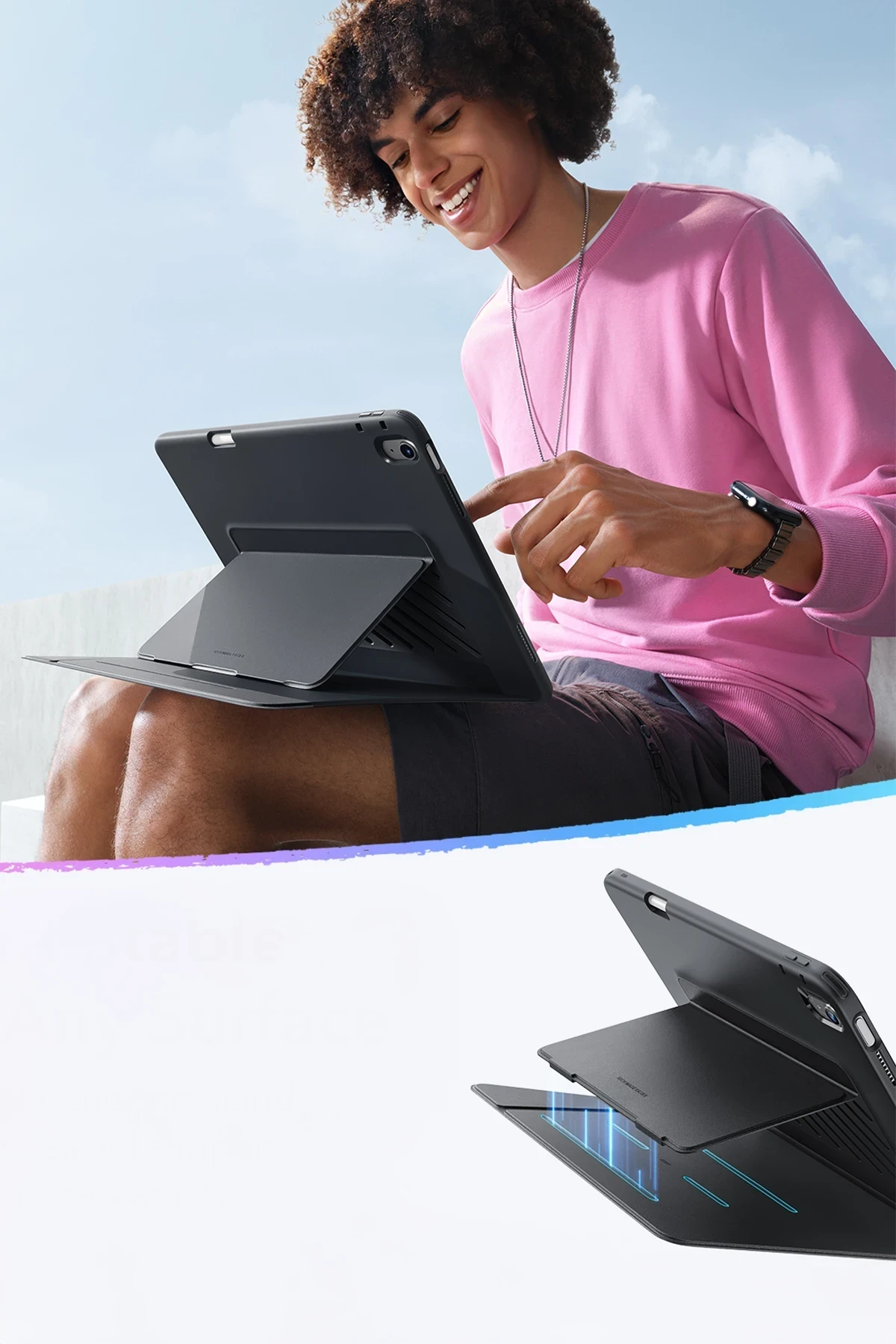 ESR Flip Hybrid Kalemlikli Tablet Kılıfı - Siyah