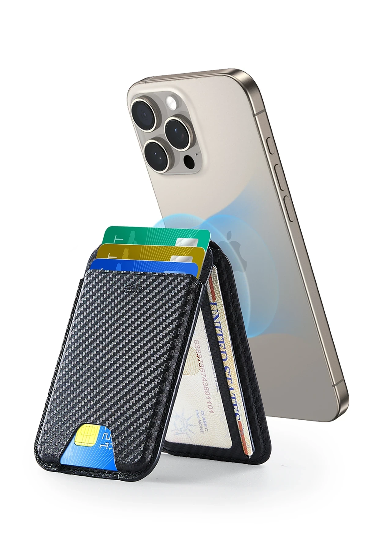 ESR HaloLock Vegan Deri Magsafe Stant Özellikli Karbon Kartlık 