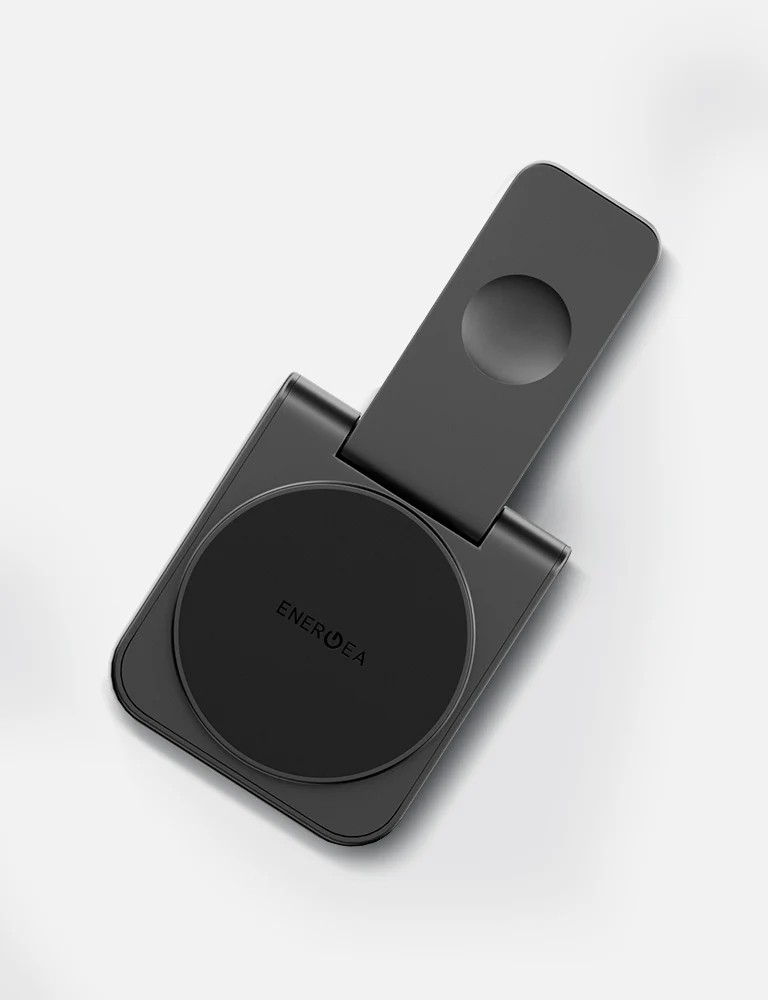 Energea MagDuo 2in1 Katlanabilir 15W Telefon ve 2.5W Saat Masaüstü Hızlı Şarj Standı