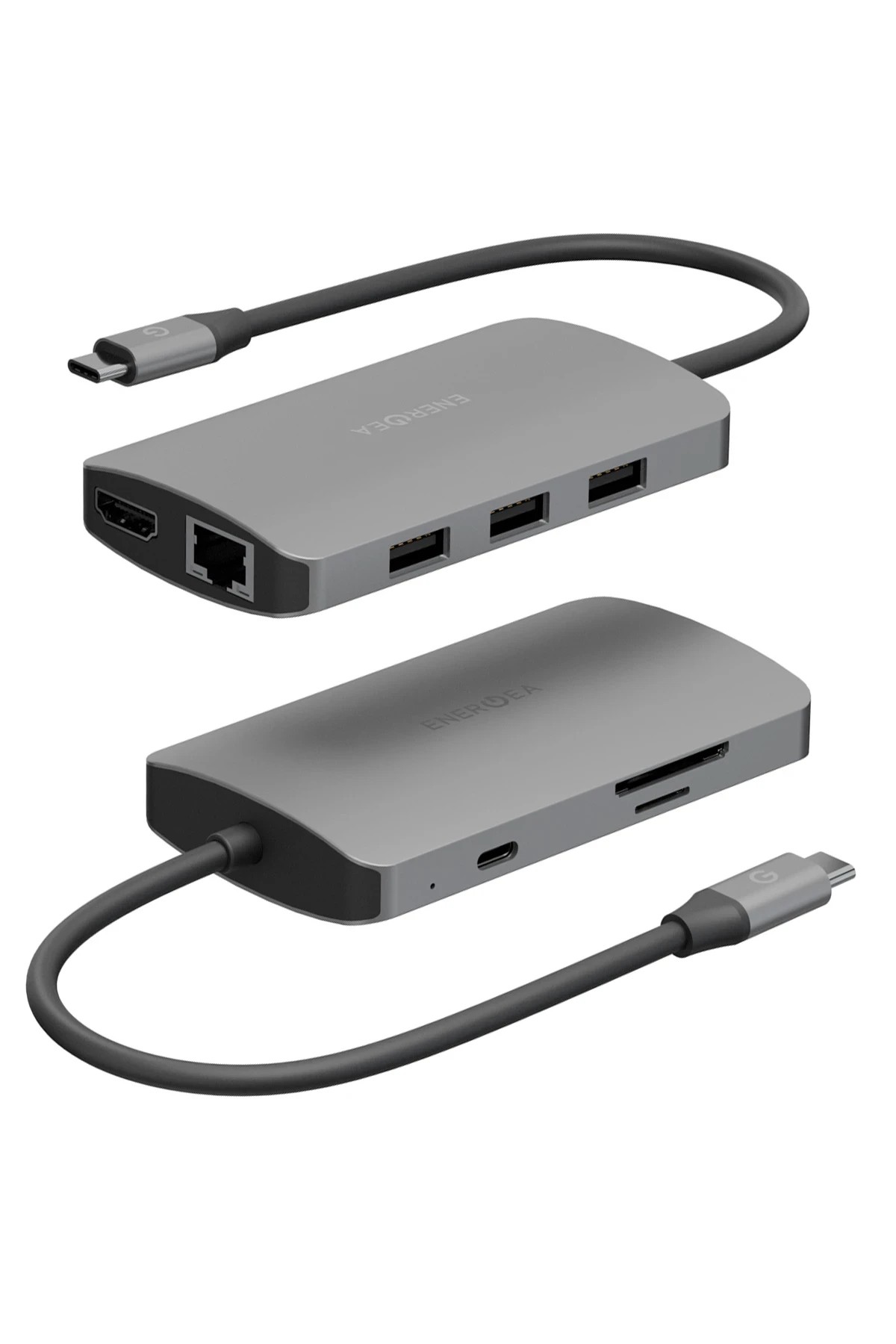 Energea AluHub HD3 60W Type-C PD Şarj Destekli 6in1 4K Hub Dönüştürücü