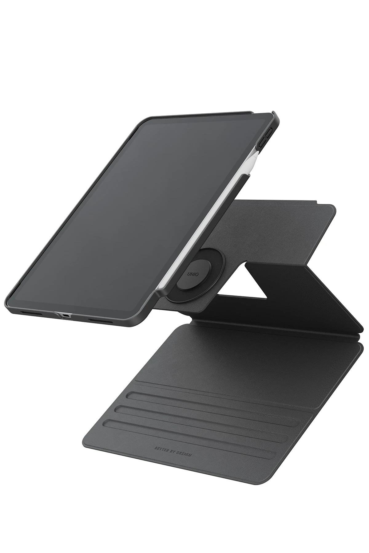Uniq iPad Rovus Snapmount 360 Derece Dönebilen Manyetik Tablet Kılıf - Gri
