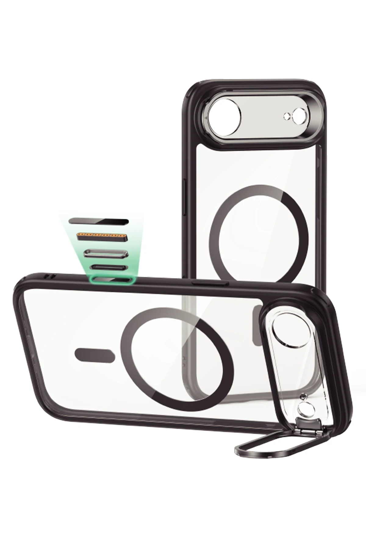 ESR Classic Hybrid Magsafe Standlı Kapak - iPhone 17 Air  - Siyah