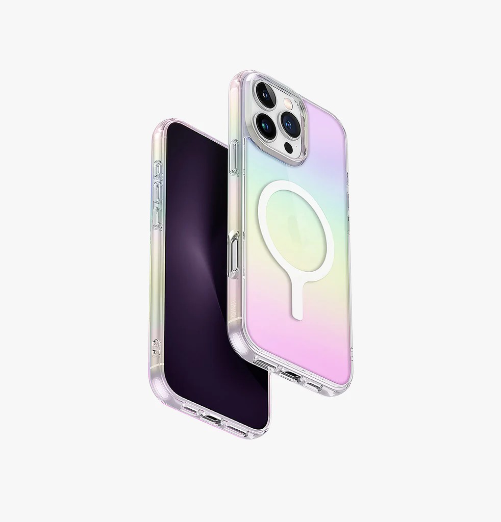 Uniq Iridescia Holographic Magsafe Kılıf - iPhone 16 Pro  - Gökkuşağı