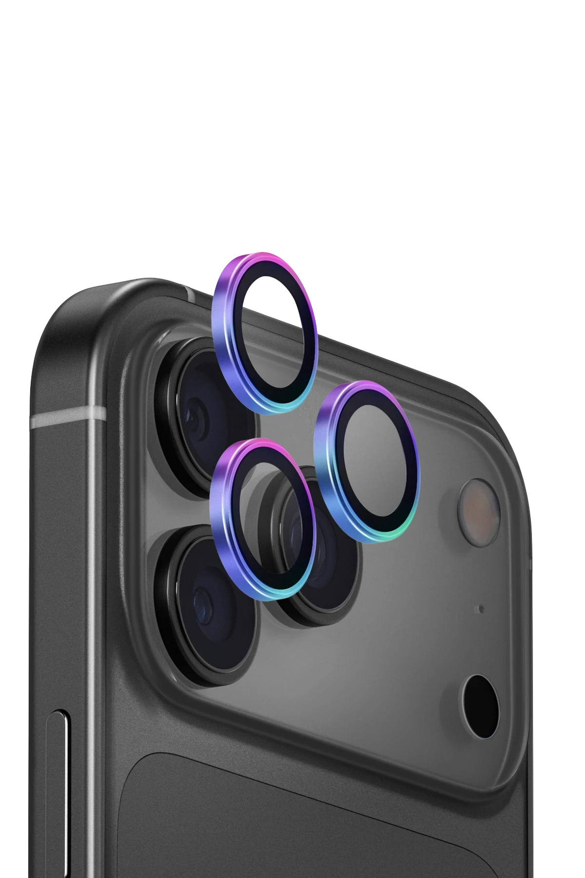 Uniq Apple iPhone 17 Pro / 17 Pro Max Optix Alüminyum Kamera Lens Koruyucu - Rainbow