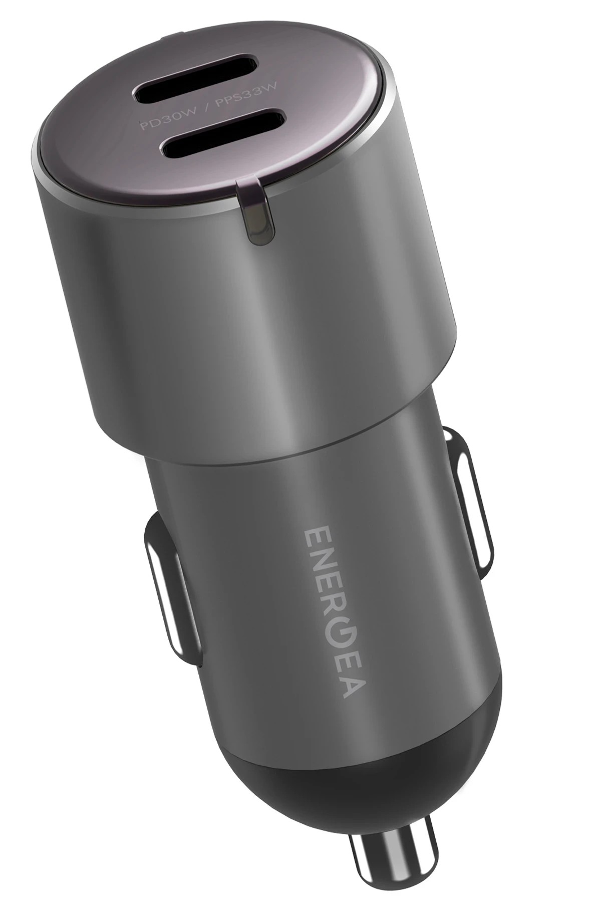 Energea AluDrive D60 66W 2 Adet 33W Type-C Çıkışlı Alüminyum Araç İçi Şarj Aleti 