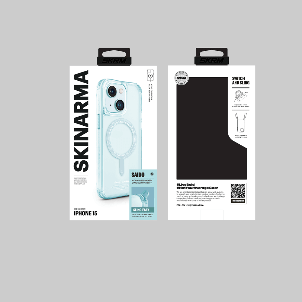 Apple iPhone 15 Kılıf SkinArma Şeffaf Airbag Tasarımlı Magsafe Şarj Özellikli Saido Kapak