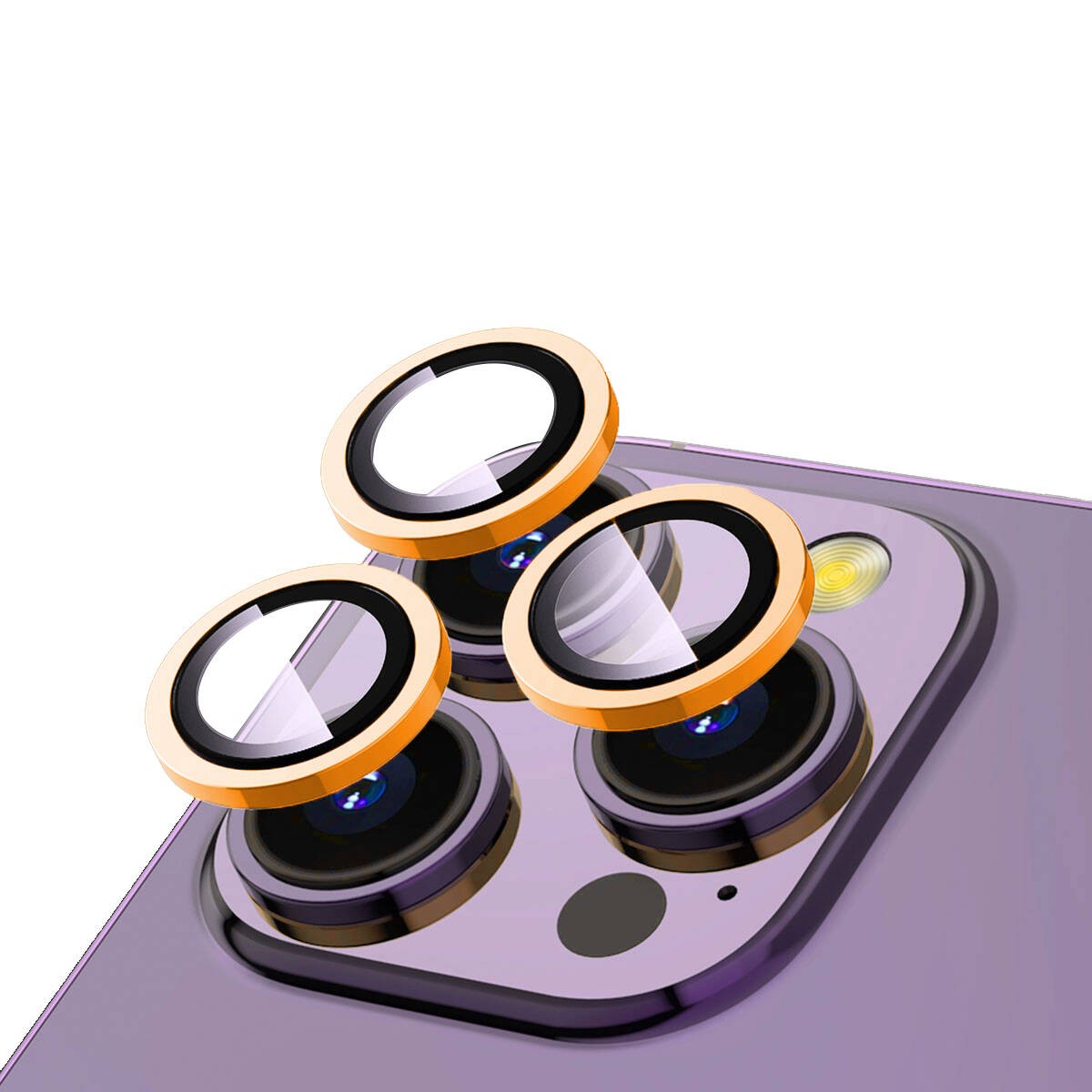 DamperGlass Turuncu Saphire Lens Koruyucu for iPhone 15 Pro / 15 Pro Max