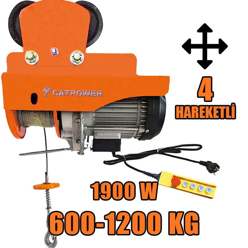 ELEKTRİKLİ VİNÇ 600-1200 KG 1900W
