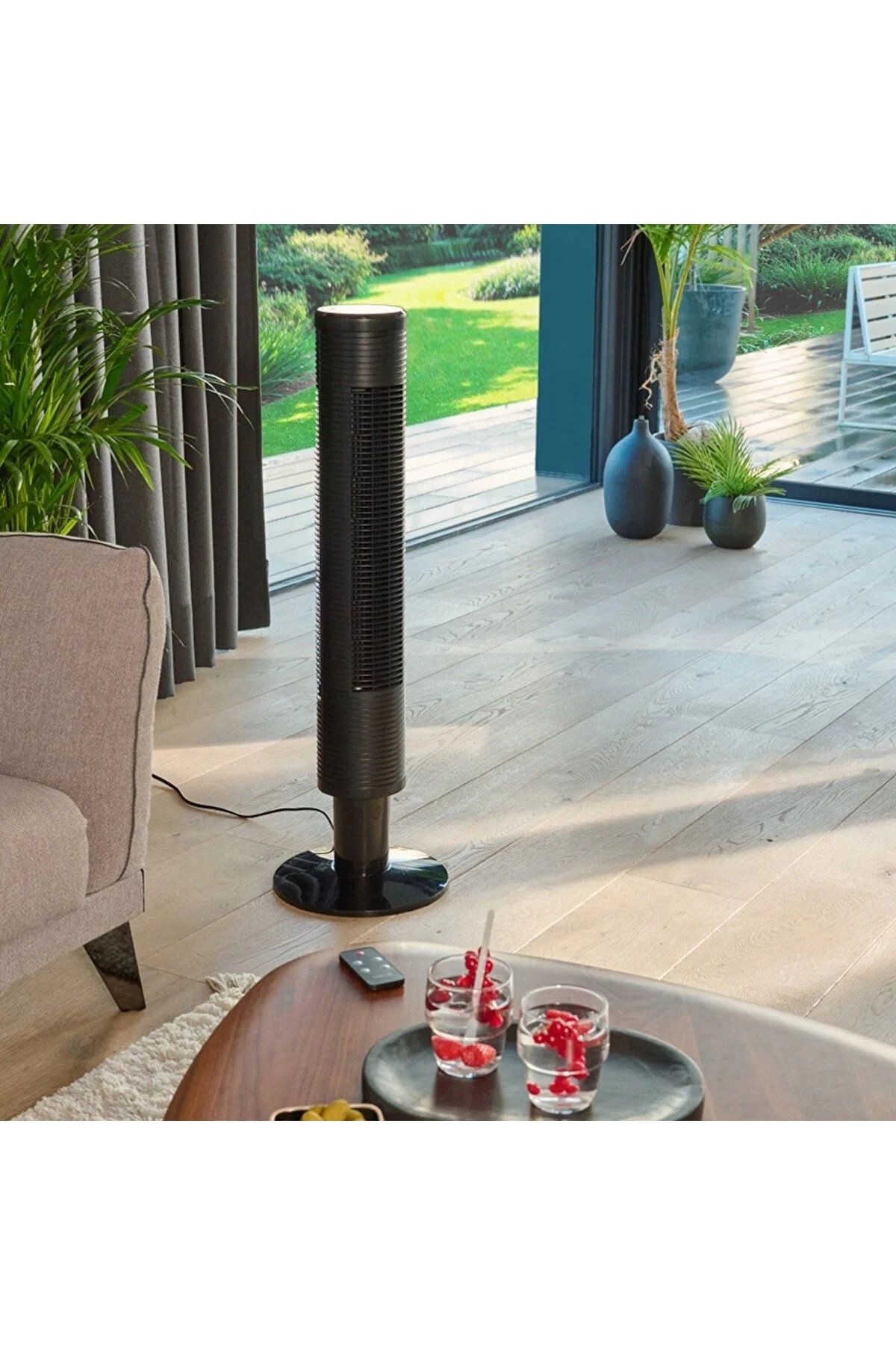 Kule Tipi Kumandalı Siyah Vantilatör 45w