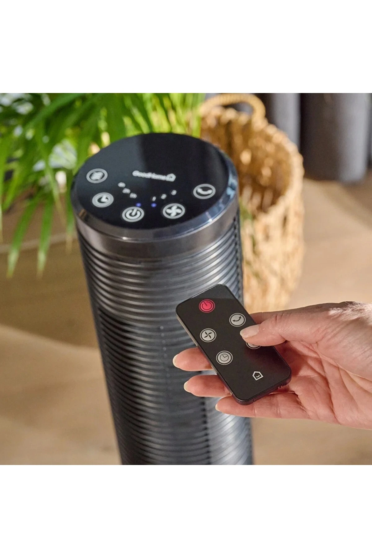 Kule Tipi Kumandalı Siyah Vantilatör 45w