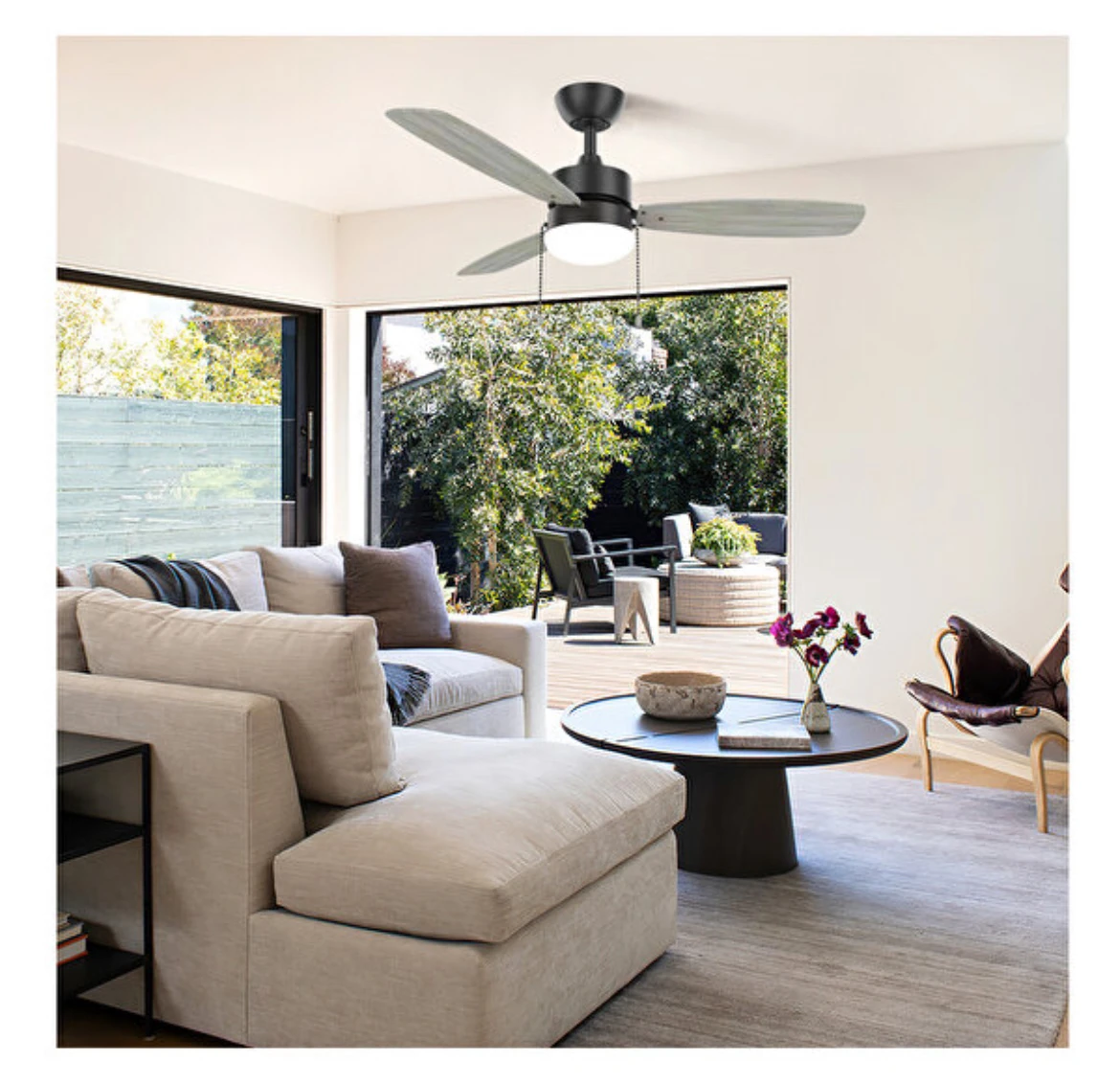 Navex 3 Kanatlı Led Siyah 111Cm Tavan Vantilatörü